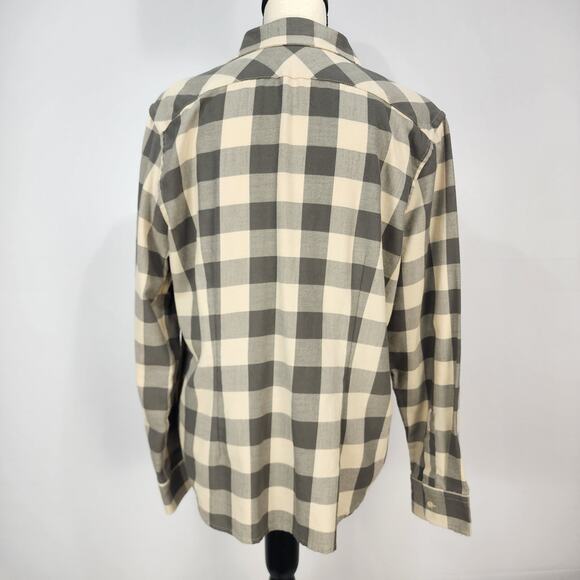 Chaps Women's Cream and Grey Plaid Long Sleeve Button Up Shirt XL - Picture 3 of 7